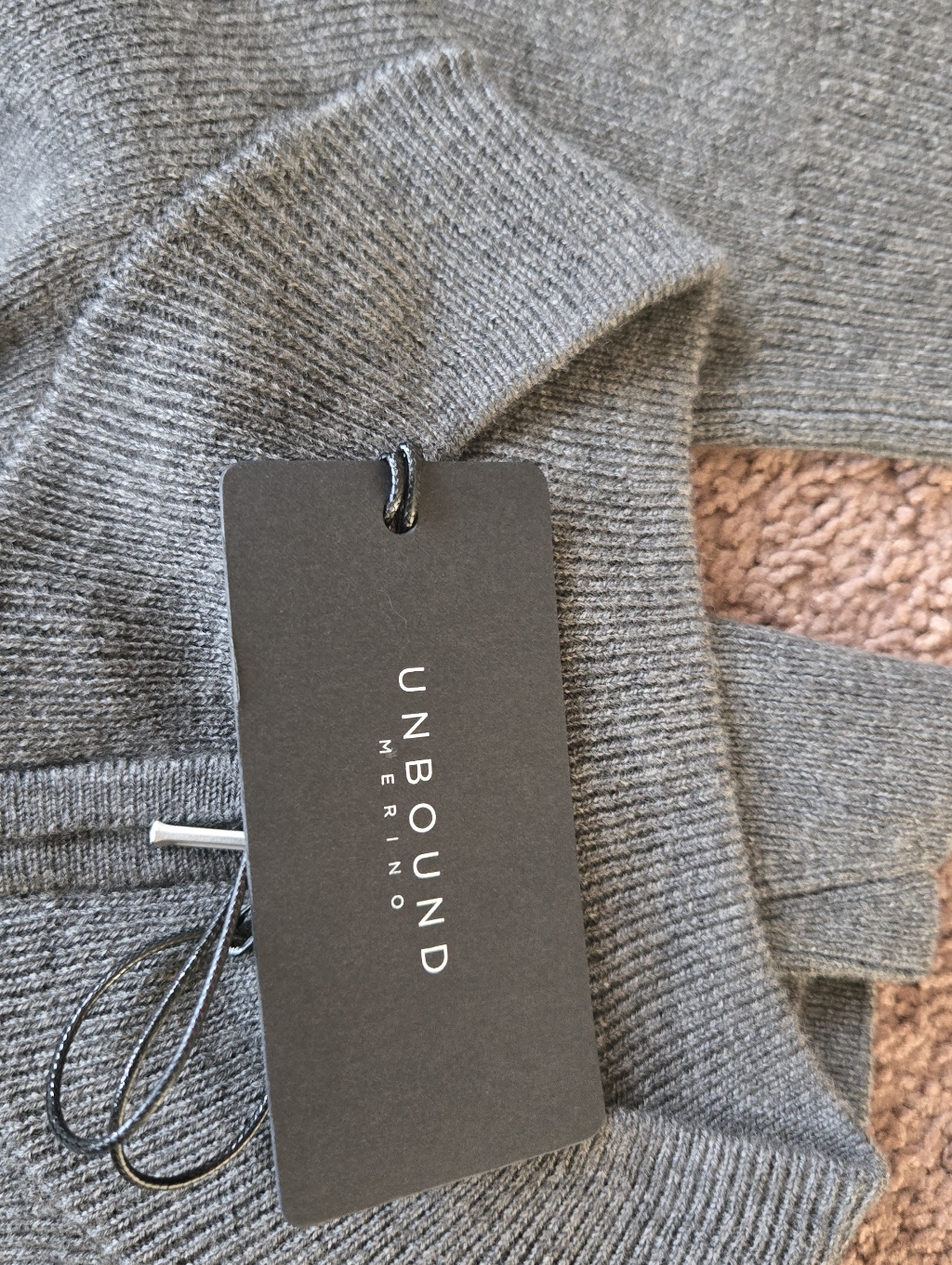Unbound Merino X-Large Charcoal Men's Quarter Zip-Up Sweater — image 5 of 6
